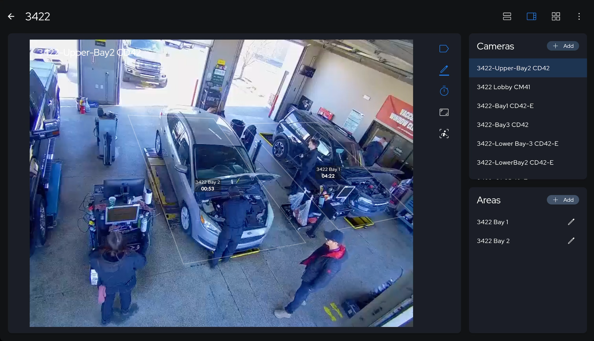 Monitoring lube bays screenshot